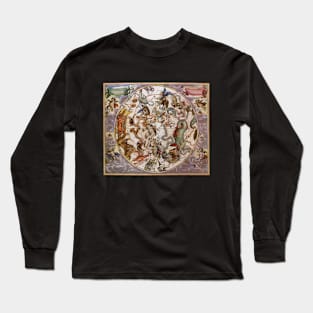 Vintage Southern Sky by by Andreas Cellarius from Harmonia Macrocosmica Long Sleeve T-Shirt